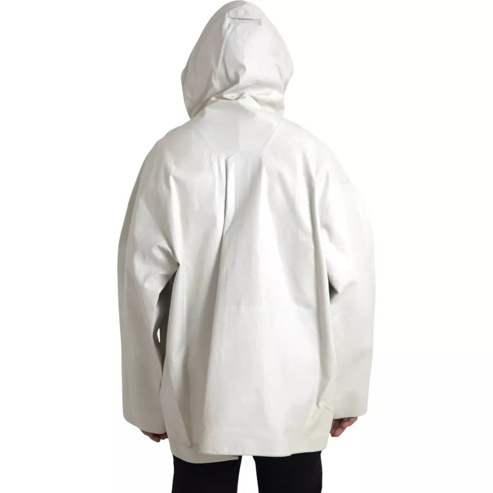 White Leather Men Waterproof Jacket Blouson - ventzia