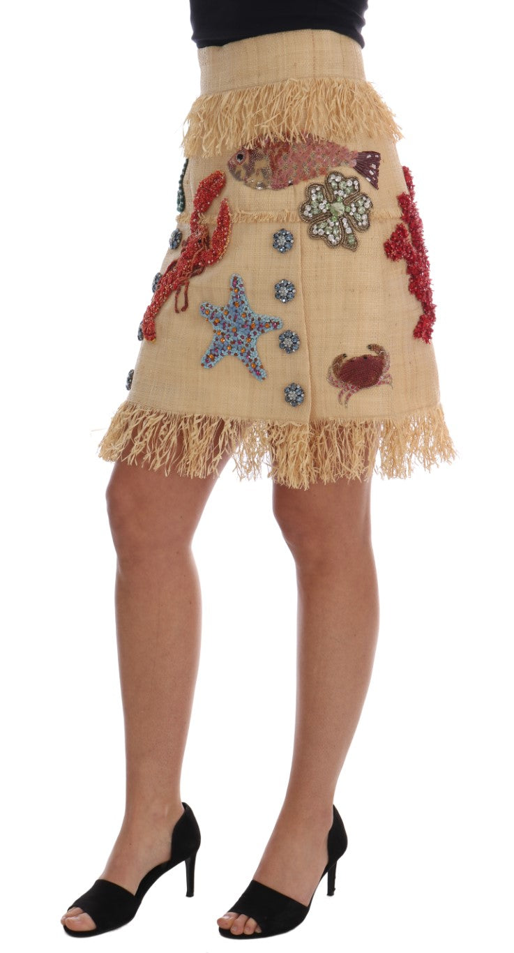 High-Waist Crystal-Embellished Skirt - ventzia