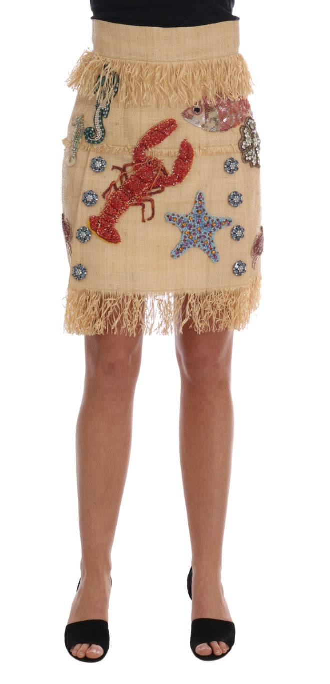 High-Waist Crystal-Embellished Skirt - ventzia