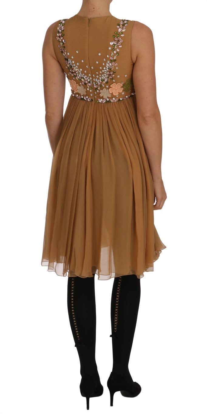 Exquisite Gold Silk A-line Dress - ventzia