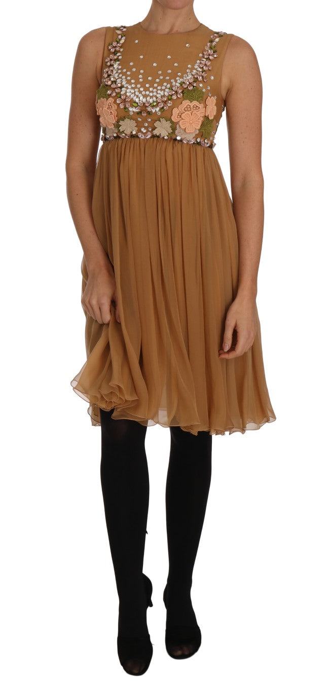 Exquisite Gold Silk A-line Dress - ventzia