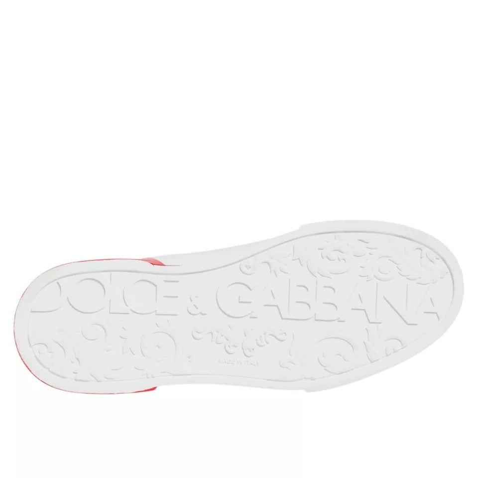 White Red Portofino Low Top Sneakers Shoes - ventzia