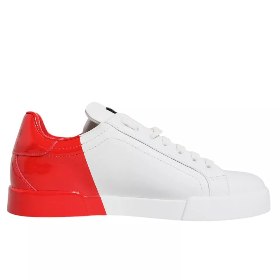White Red Portofino Low Top Sneakers Shoes - ventzia