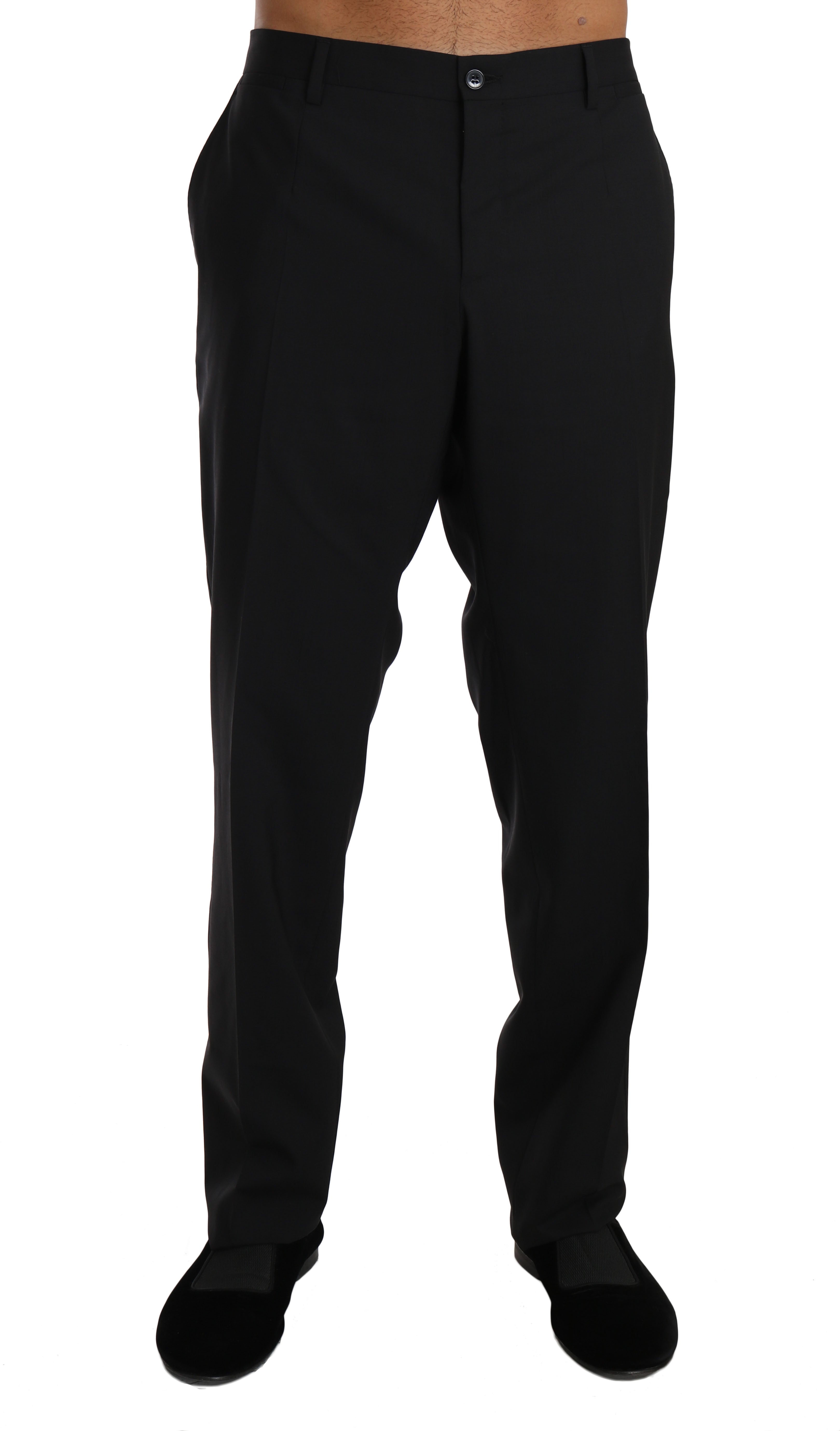 Elegant Black Wool Dress Pants - ventzia