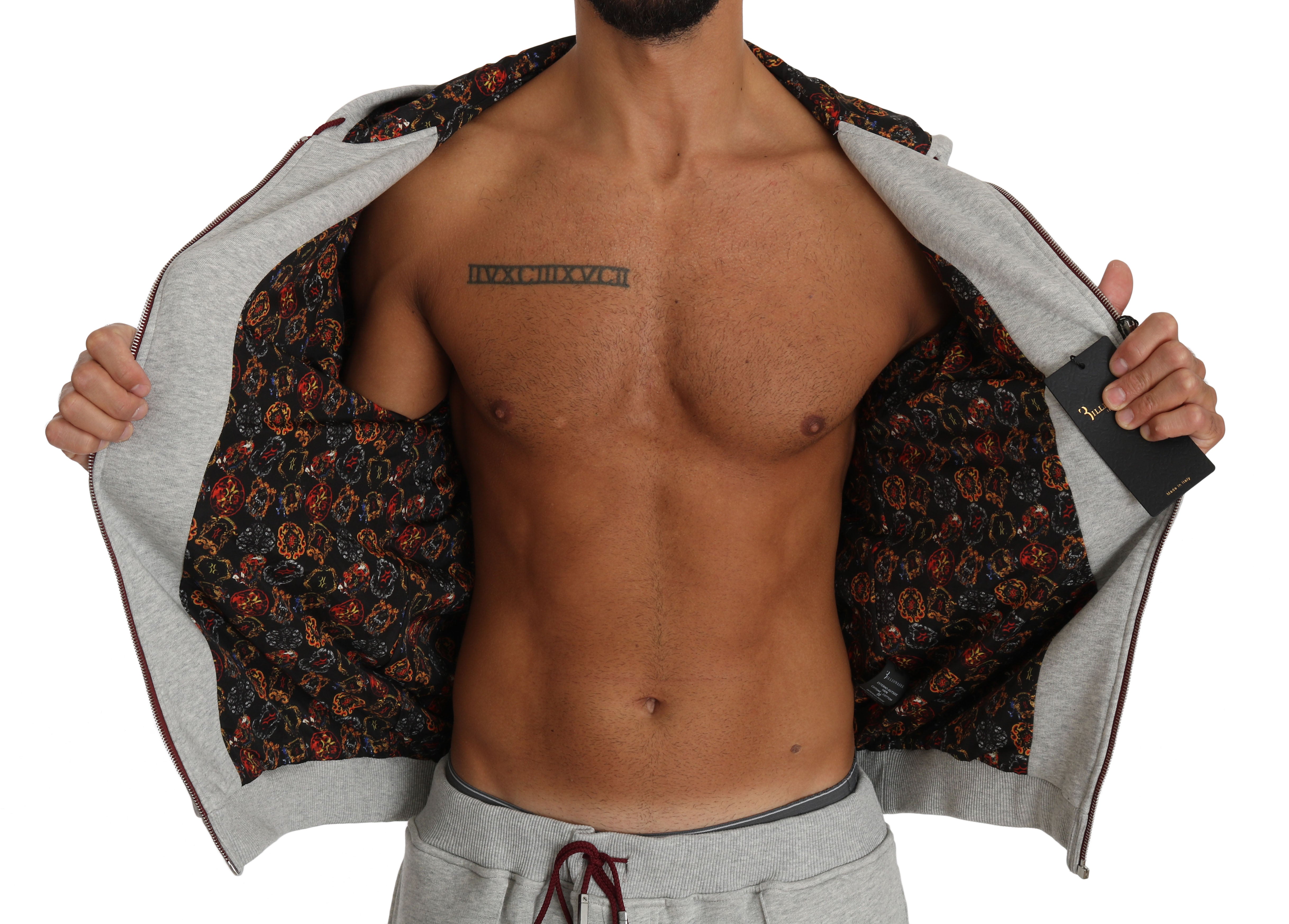 Elegant Gray Hooded Sweatsuit Ensemble - ventzia
