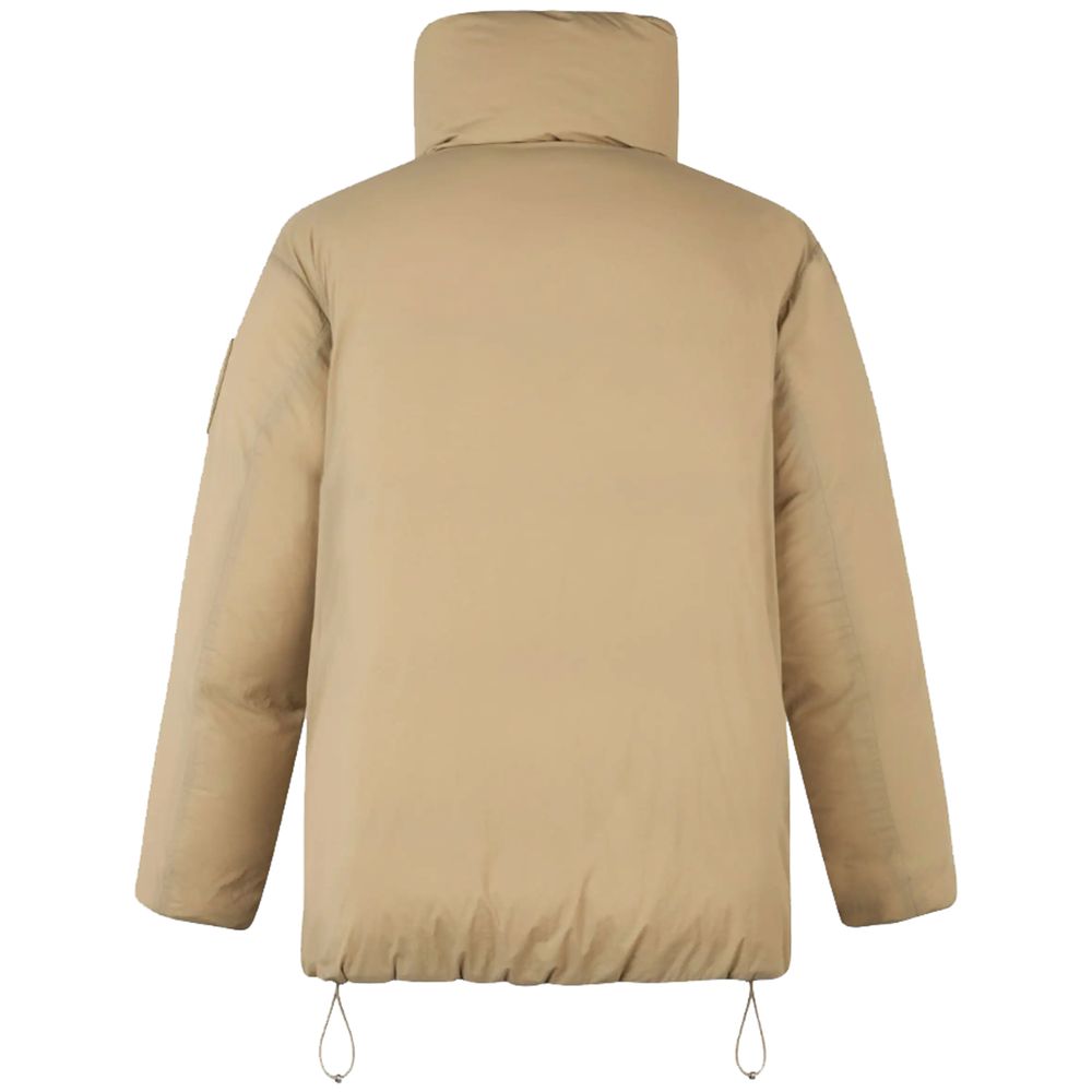 Beige Nylon Jackets & Coat - ventzia