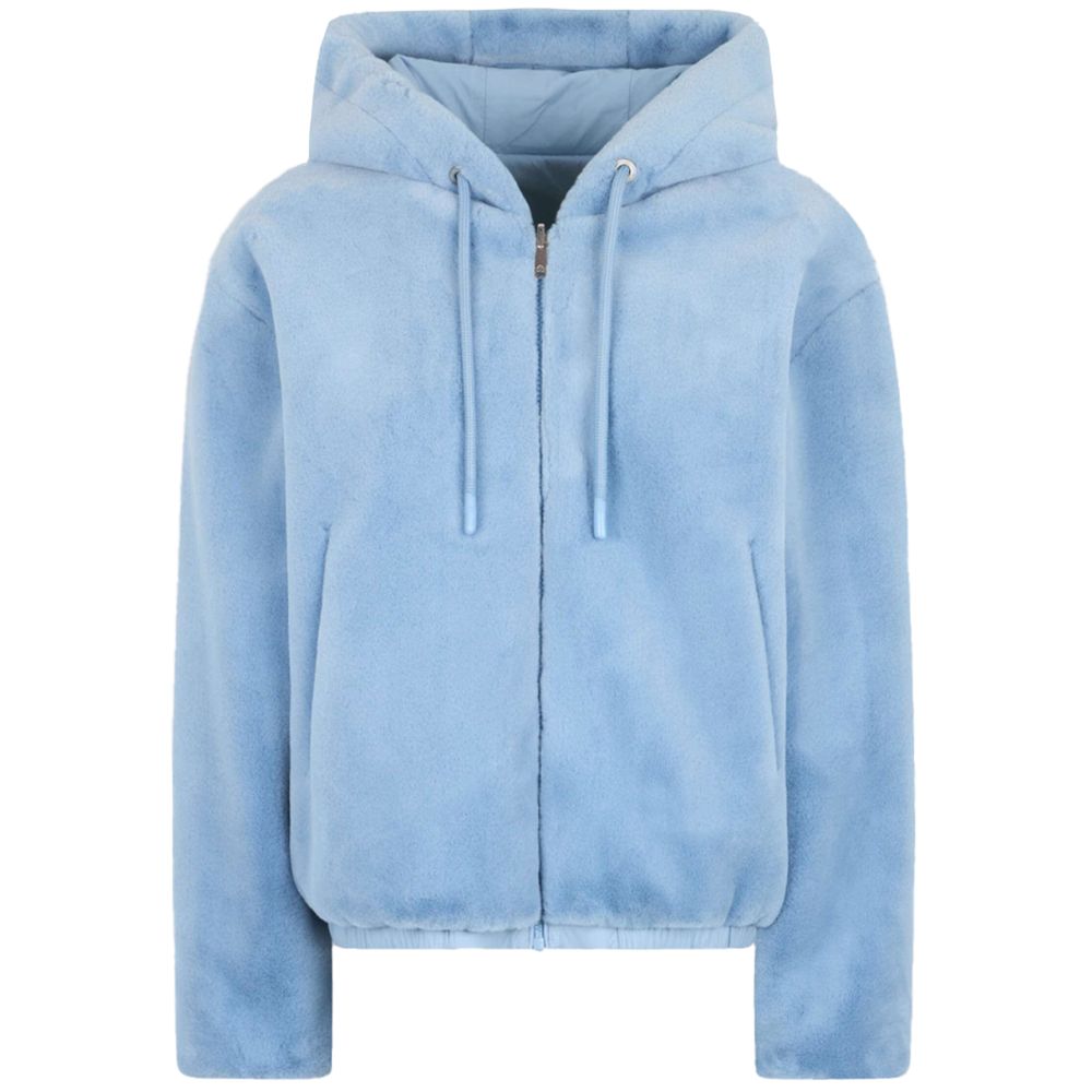 Light Blue Nylon Women Jacket - ventzia