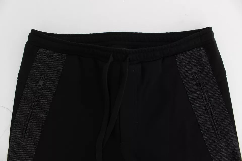 Black Gray Wool Casual Trousers Stripe Pants - ventzia
