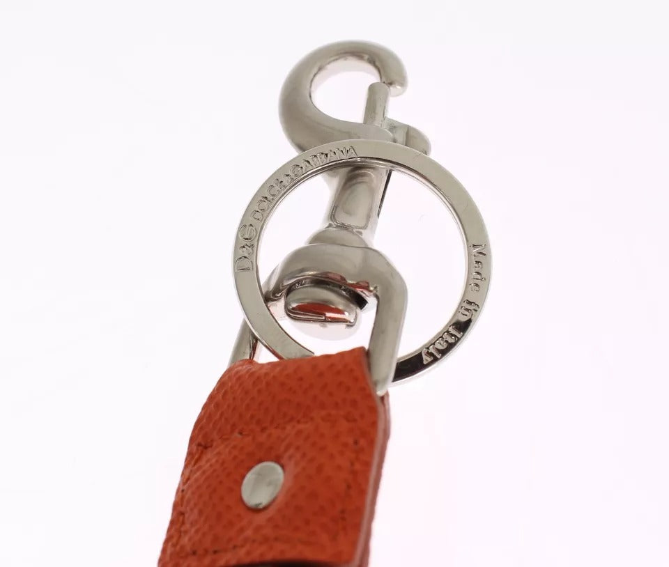 Silver Brown Raffia Leather Clasp Finder Chain Keyring - ventzia