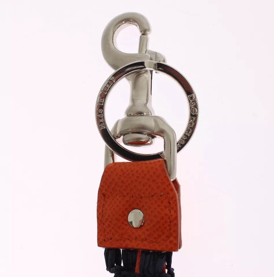 Red Yellow Raffia Leather Clasp Finder Keyring Keychain - ventzia