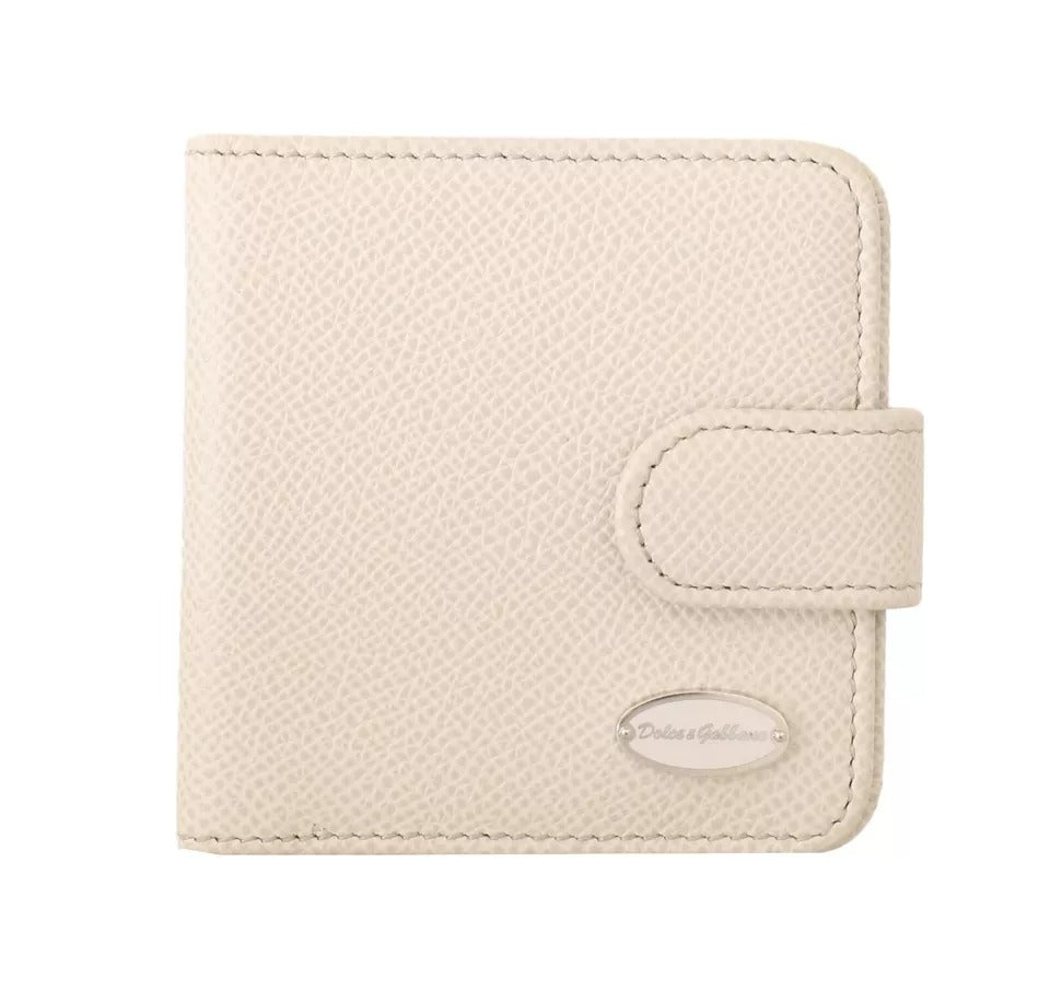 White Dauphine Leather Condom Case Holder Pocket Wallet - ventzia