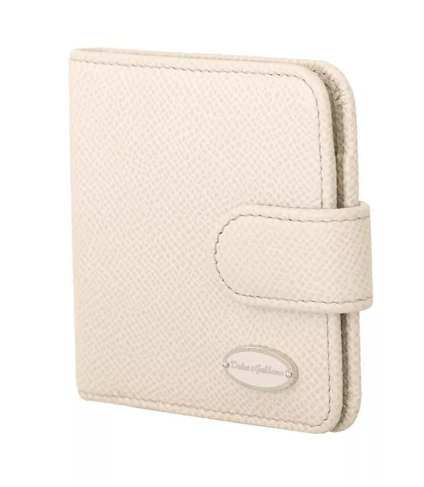 White Dauphine Leather Condom Case Holder Pocket Wallet - ventzia