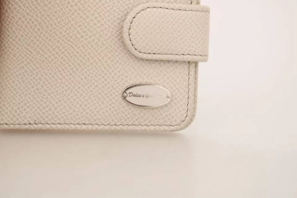 White Dauphine Leather Condom Case Holder Pocket Wallet - ventzia