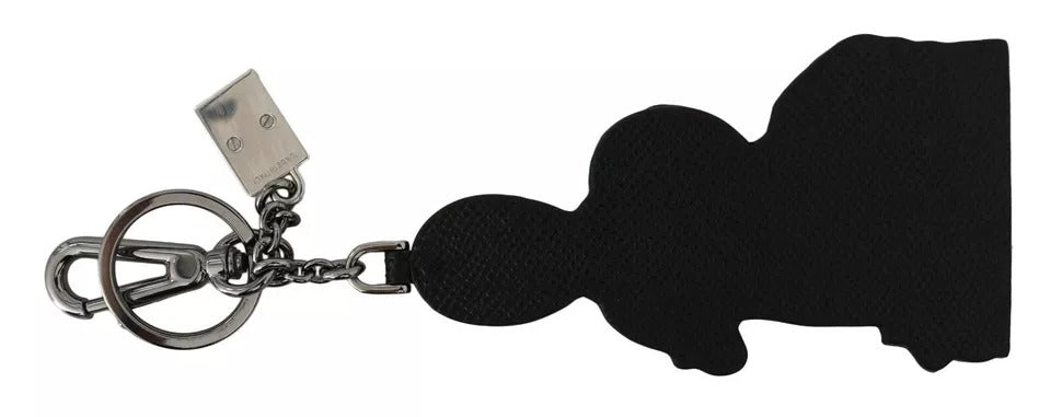 Silver Leather Dominico Stefano #DGFAMILY Logo Badge Keychain - ventzia