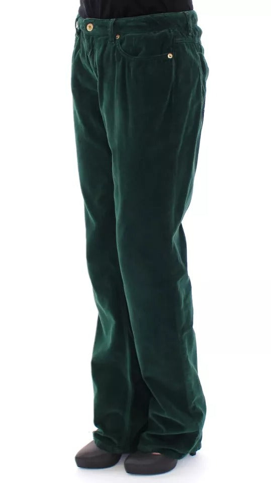 Green Cotton Corduroys SLIMMY Fit D&G Pants - ventzia