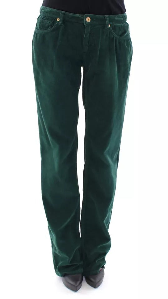 Green Cotton Corduroys SLIMMY Fit D&G Pants - ventzia