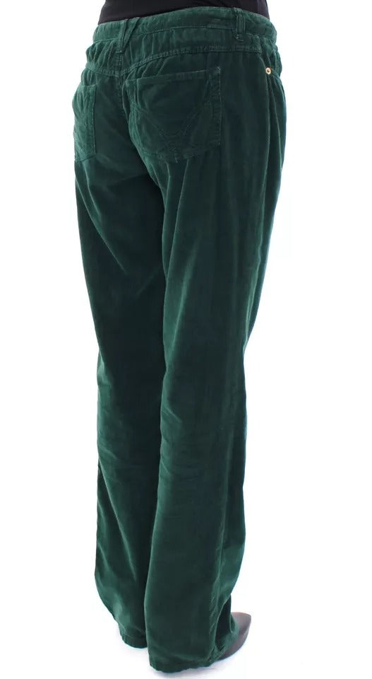 Green Cotton Corduroys SLIMMY Fit D&G Pants - ventzia
