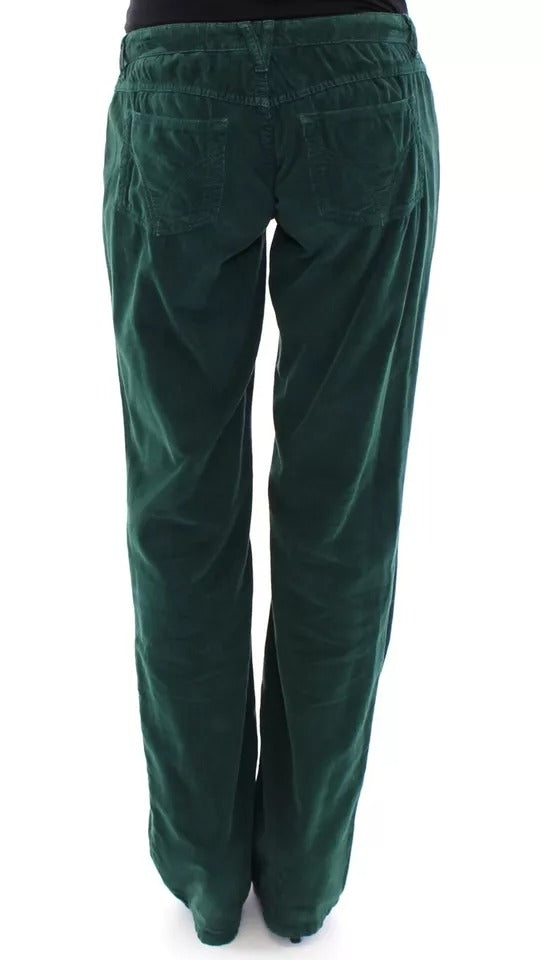 Green Cotton Corduroys SLIMMY Fit D&G Pants - ventzia