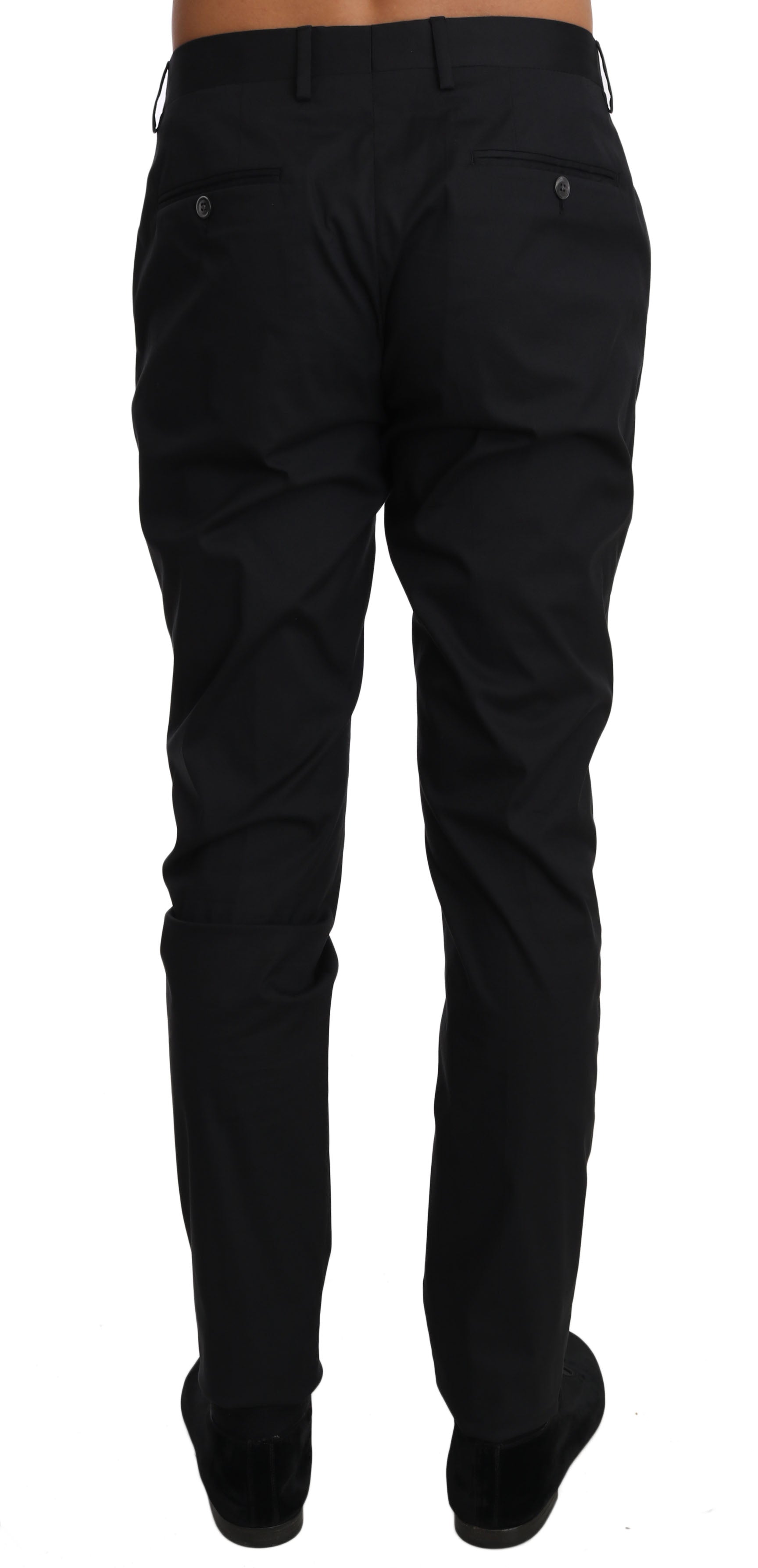 Elegant Black Formal Wool-Blend Trousers - ventzia