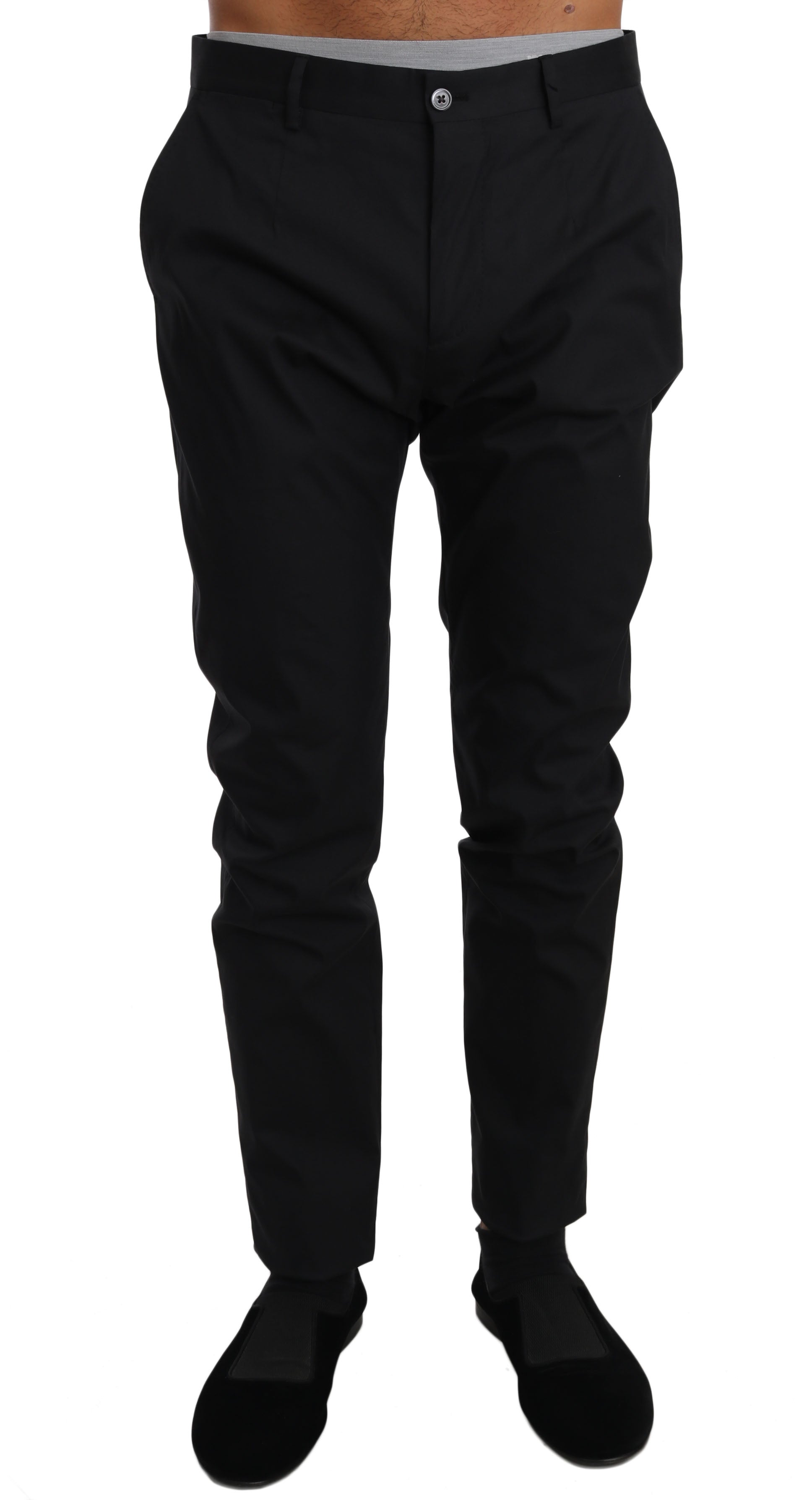 Elegant Black Formal Wool-Blend Trousers - ventzia