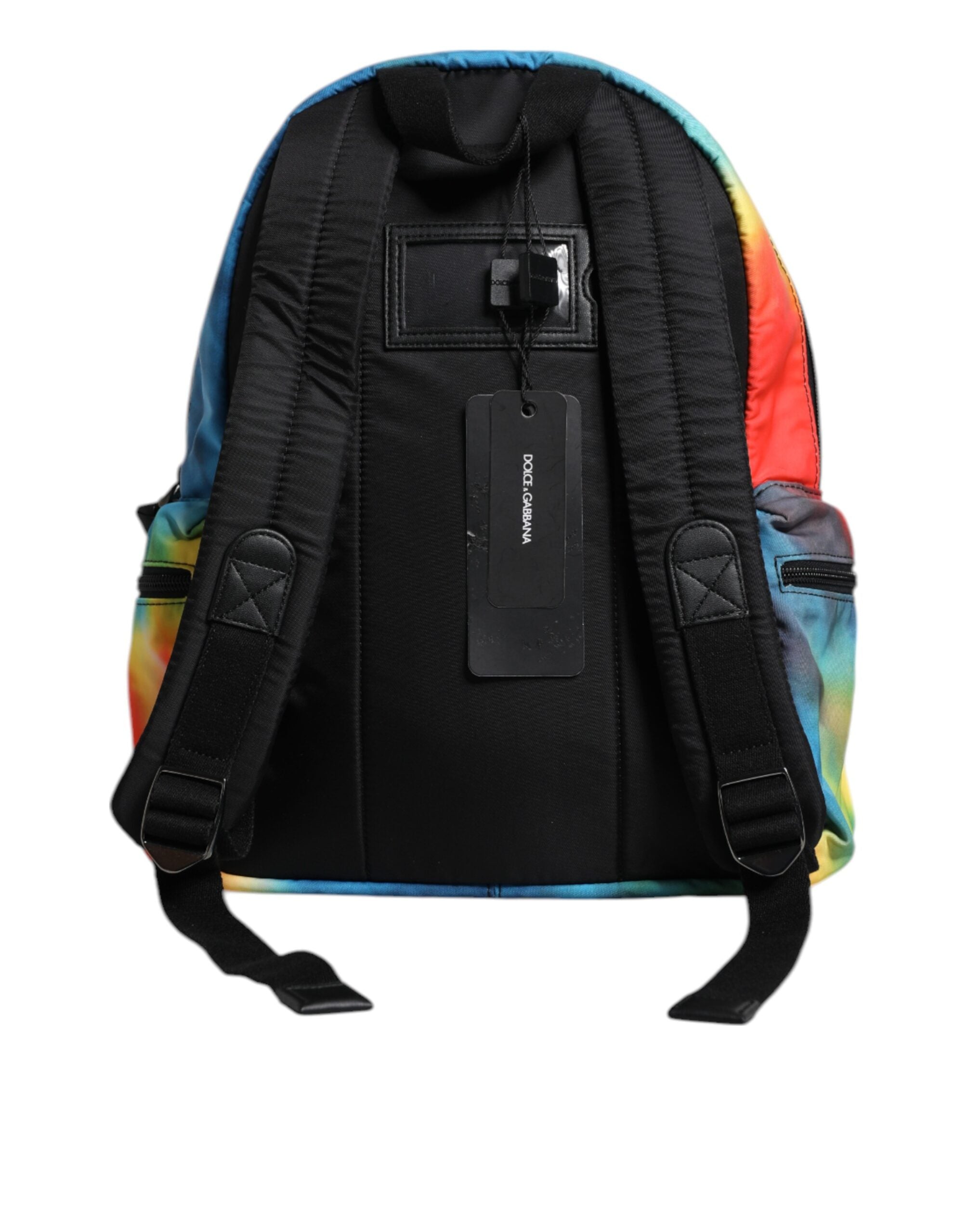 Multicolor Tie Dye Nylon Logo Print Kids Backpack Bag - ventzia