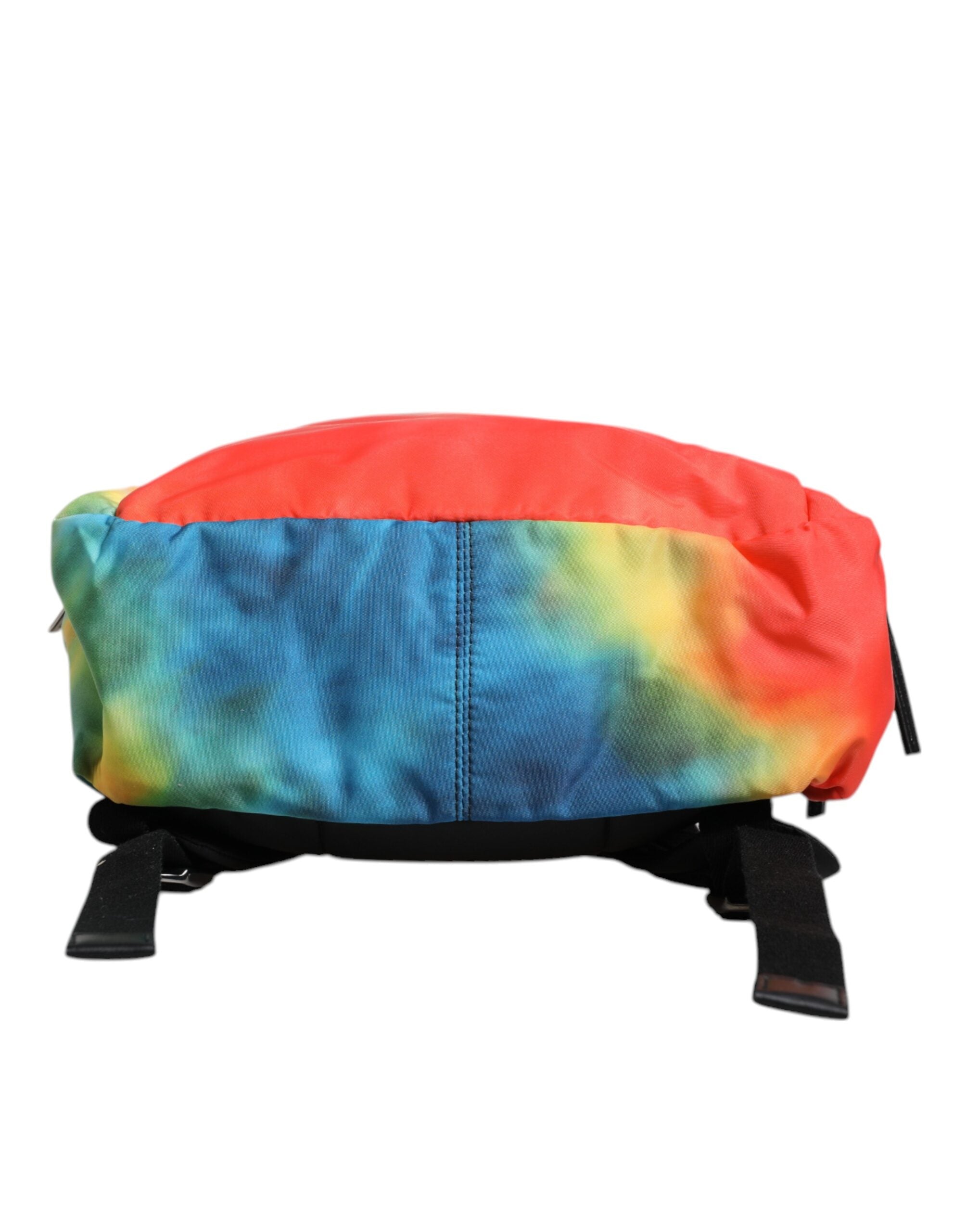 Multicolor Tie Dye Nylon Logo Print Kids Backpack Bag - ventzia