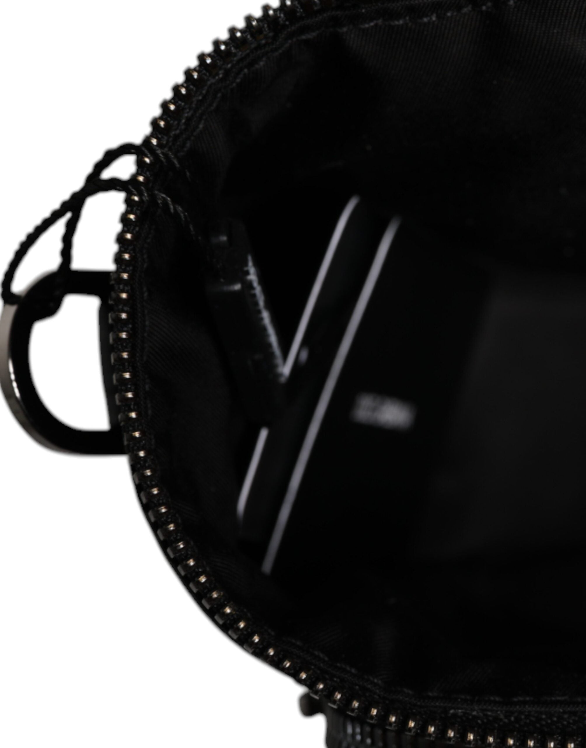 Black Leather Logo Purse Crossbody Camera Bag - ventzia