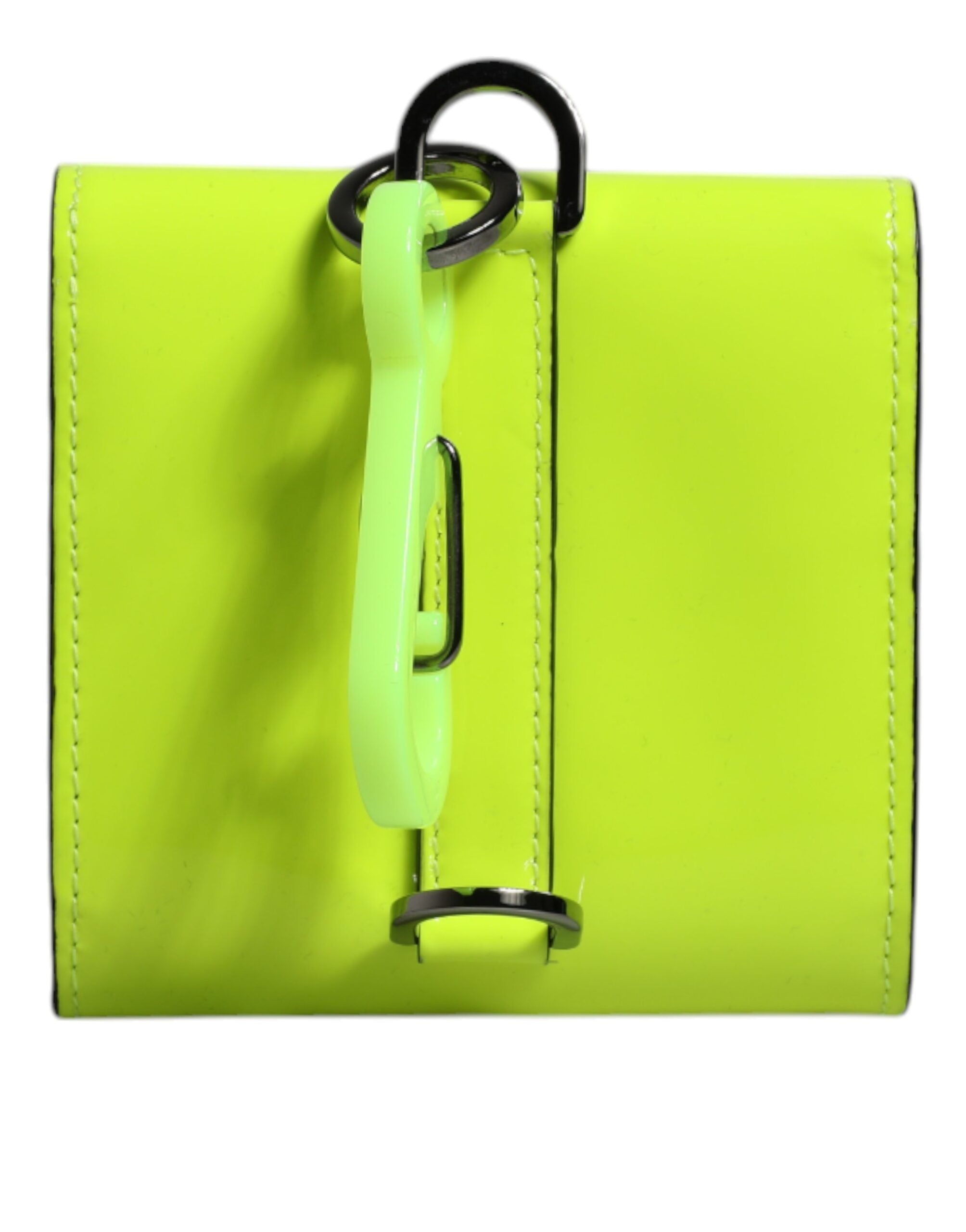 Yellow Green Bifold DG Logo Neck Strap Cardholder Wallet - ventzia