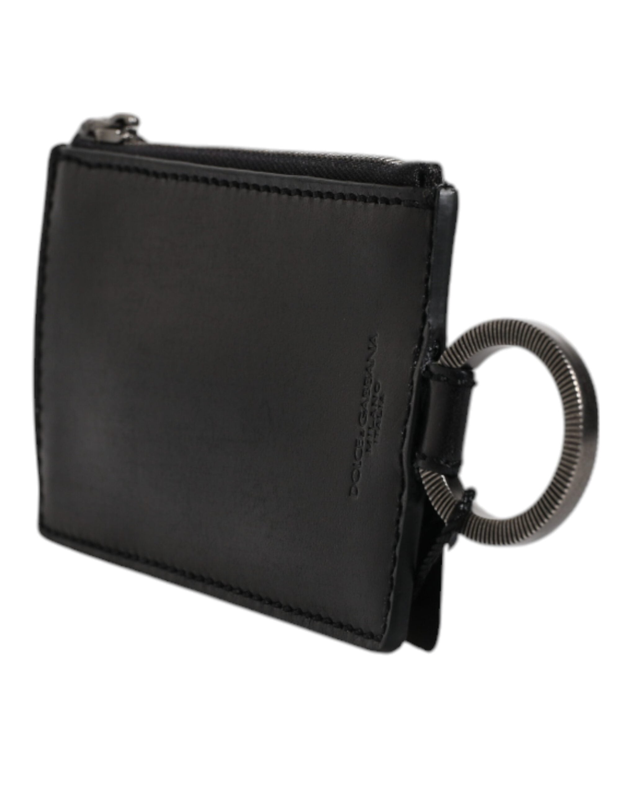 Black Horse Leather Lanyard Logo Card Holder Wallet - ventzia