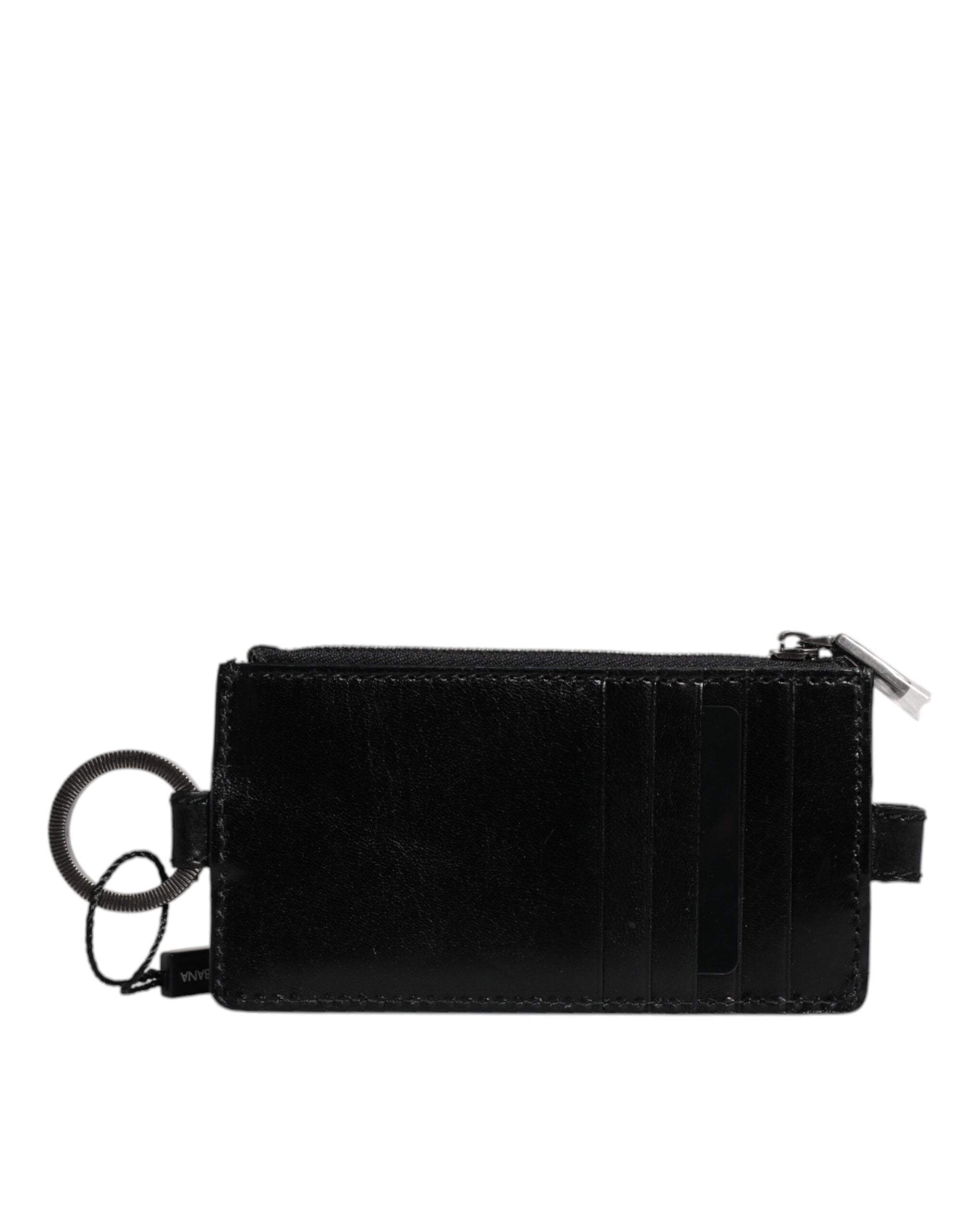 Black Horse Leather Lanyard Logo Card Holder Wallet - ventzia