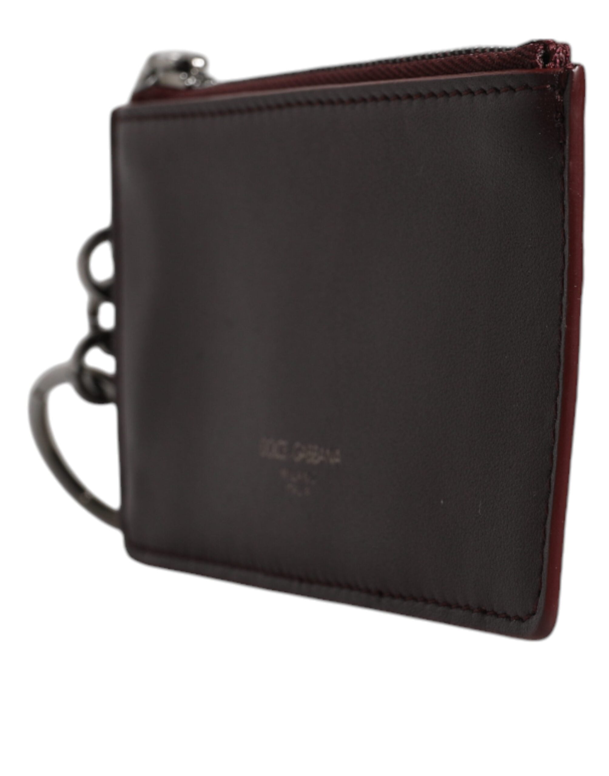 Brown Calfskin Leather DG Logo Card Holder Wallet - ventzia