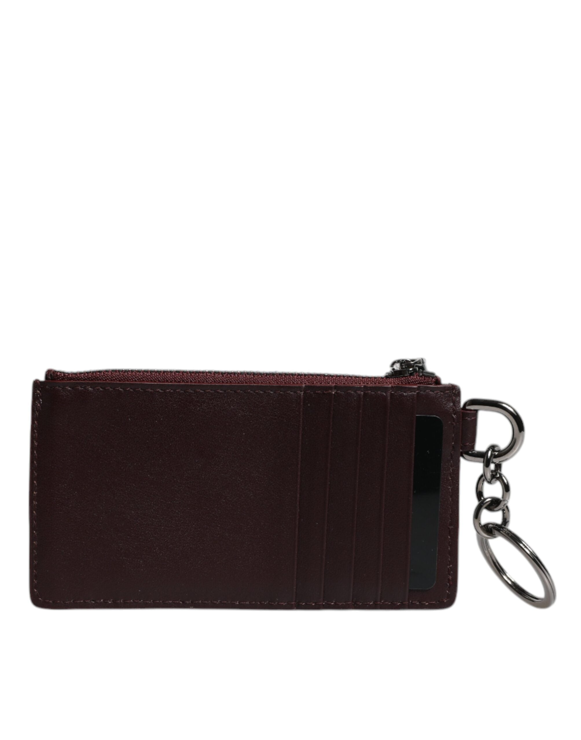 Brown Calfskin Leather DG Logo Card Holder Wallet - ventzia
