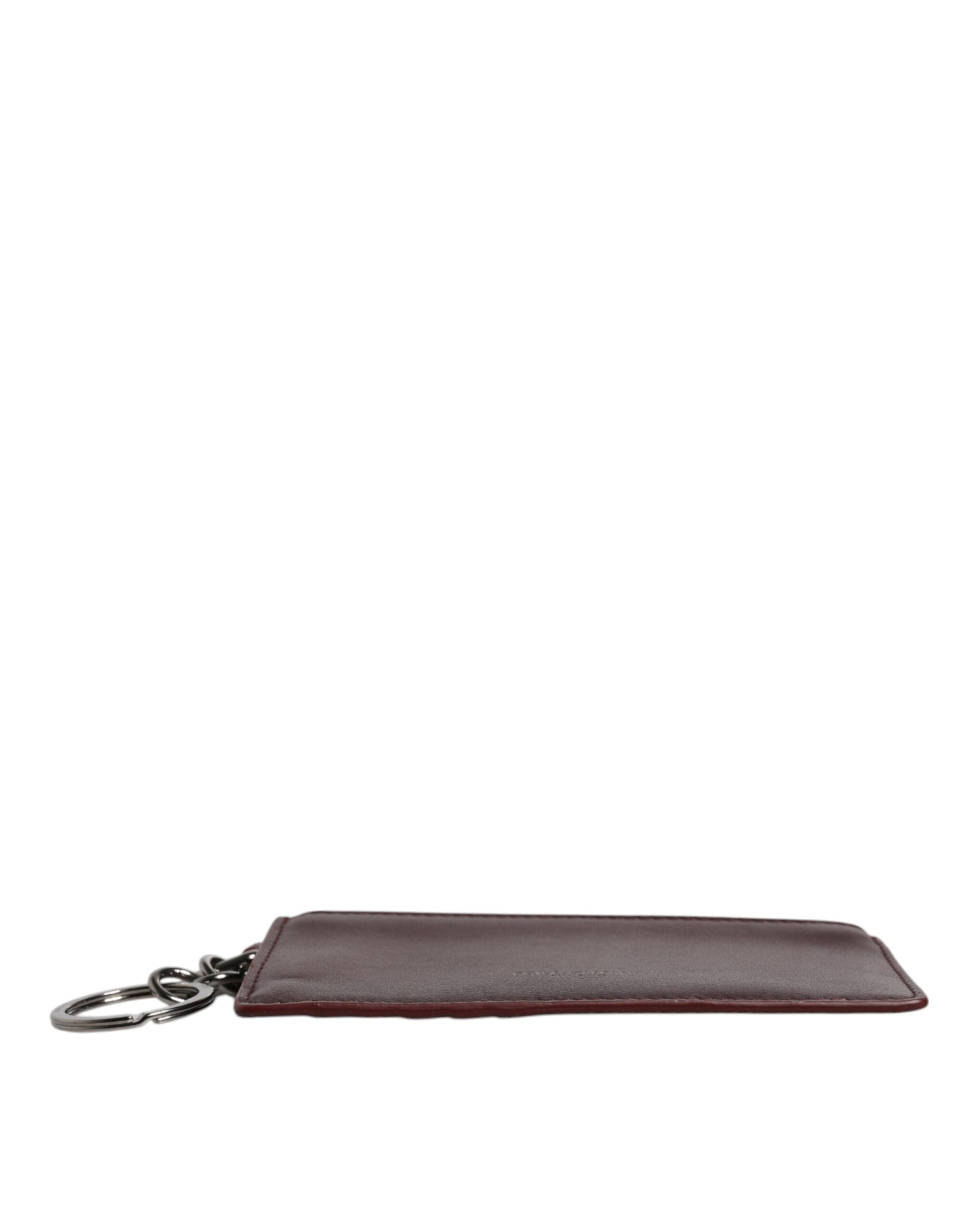 Brown Calfskin Leather DG Logo Card Holder Wallet - ventzia