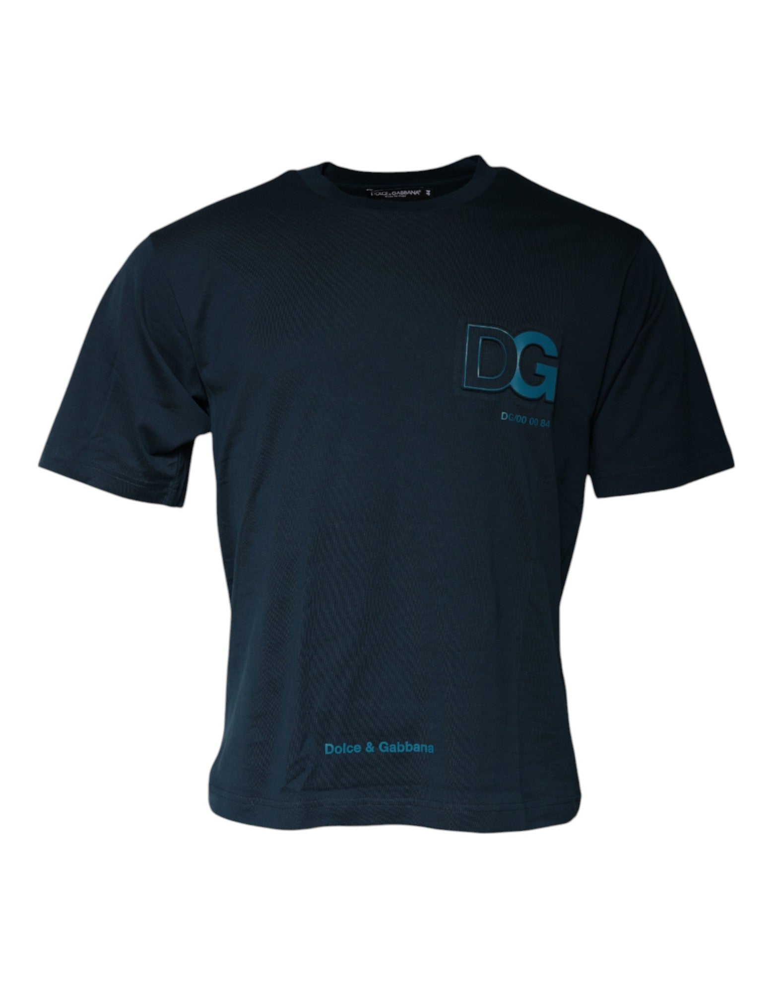 Blue Logo Crew Neck Short Sleeves T-shirt - ventzia