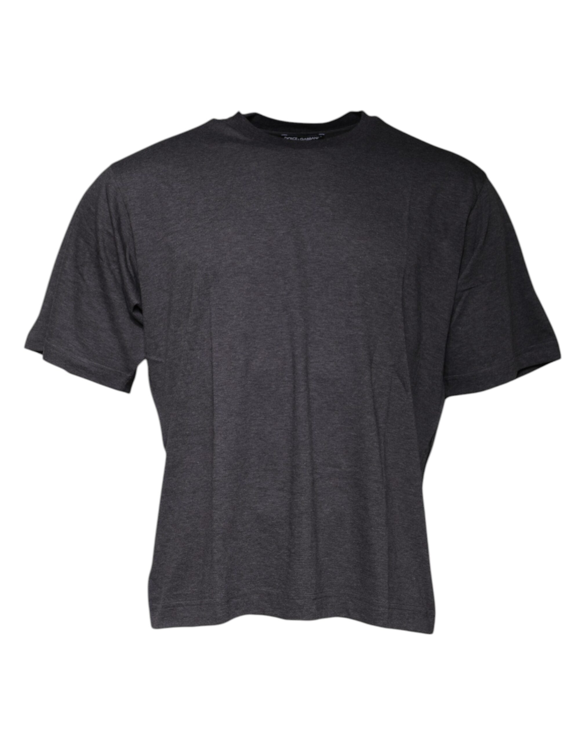 Dark Gray Crew Neck Short Sleeves T-shirt - ventzia