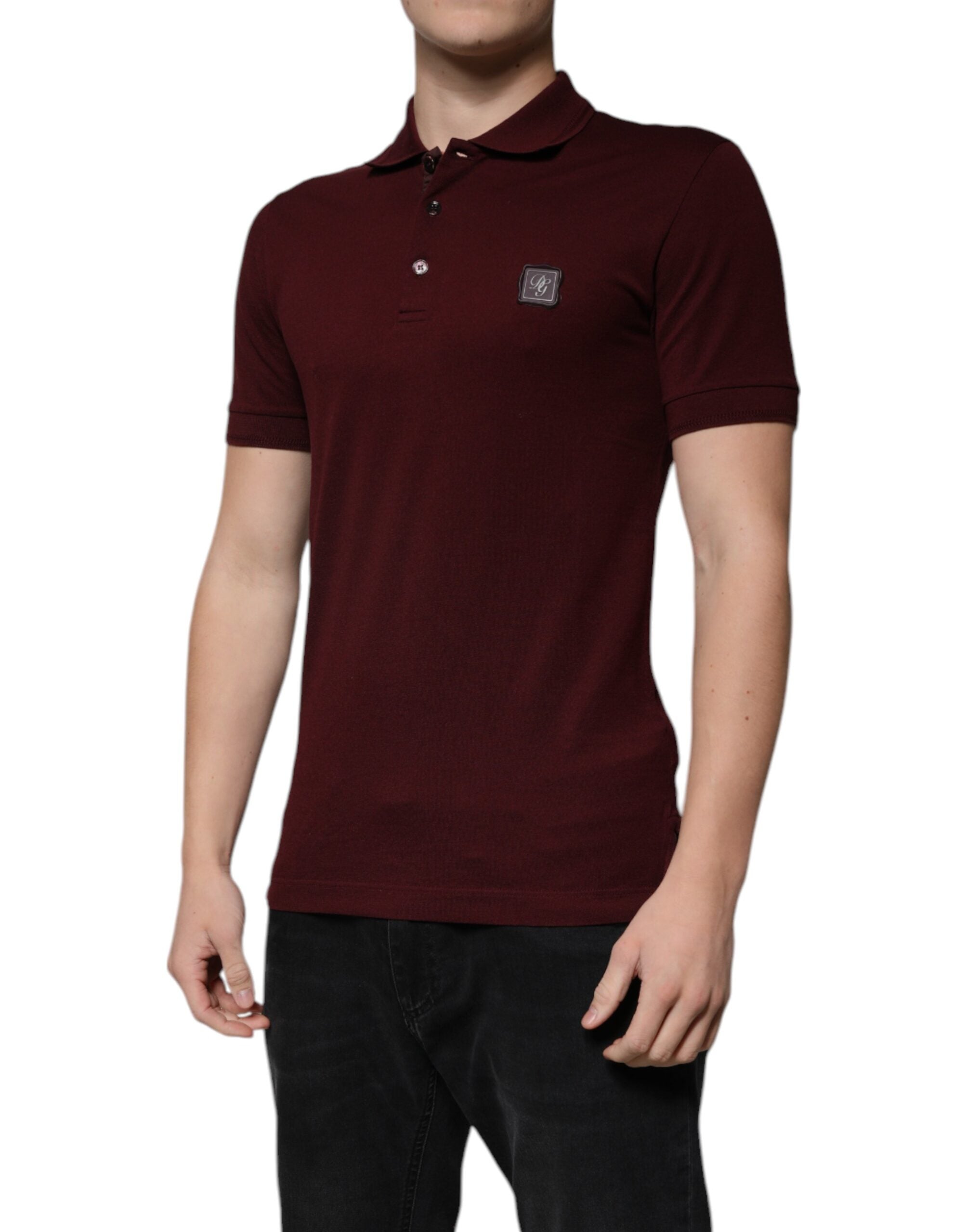 Maroon Collared Short Sleeves Polo T-shirt - ventzia