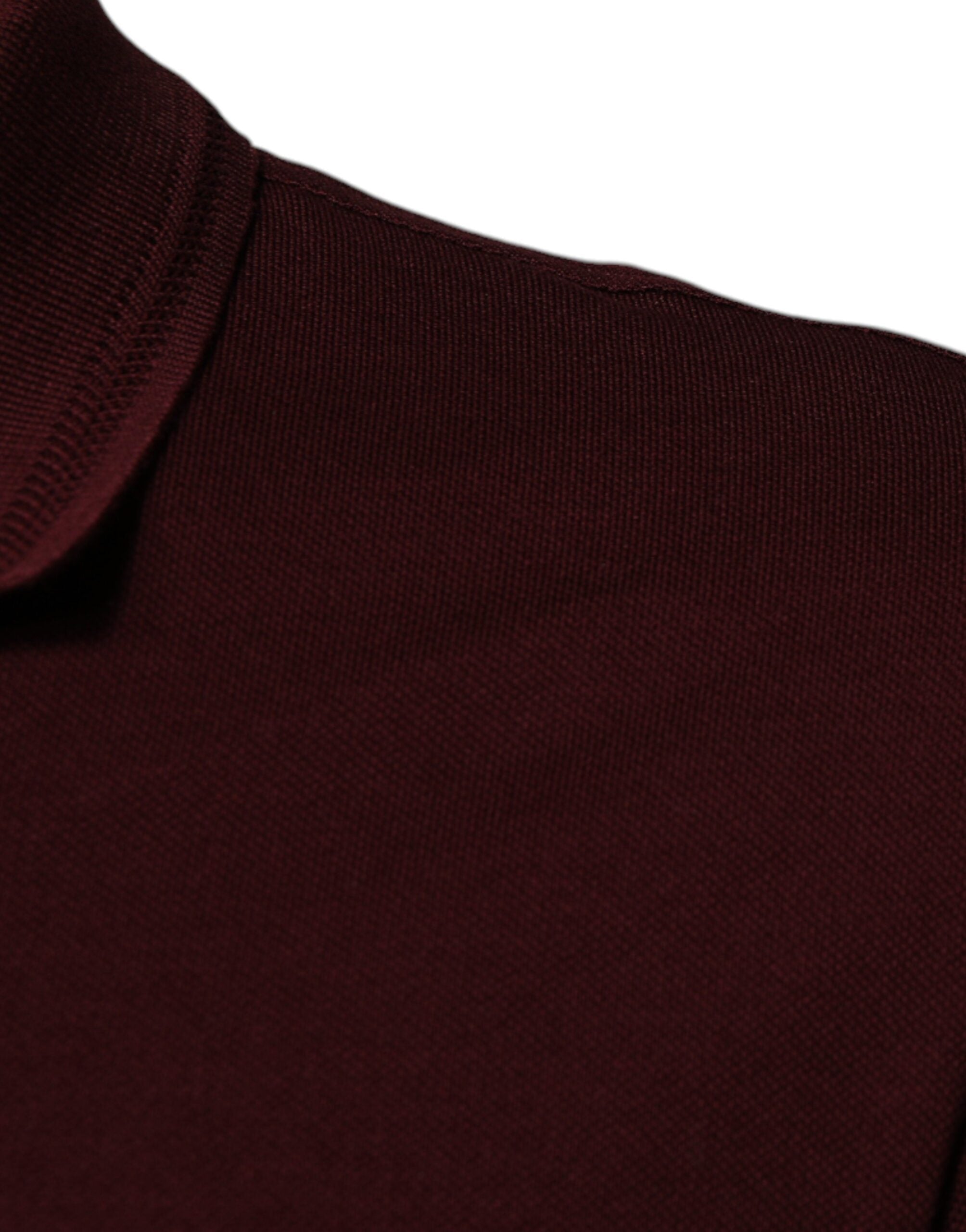 Maroon Collared Short Sleeves Polo T-shirt - ventzia