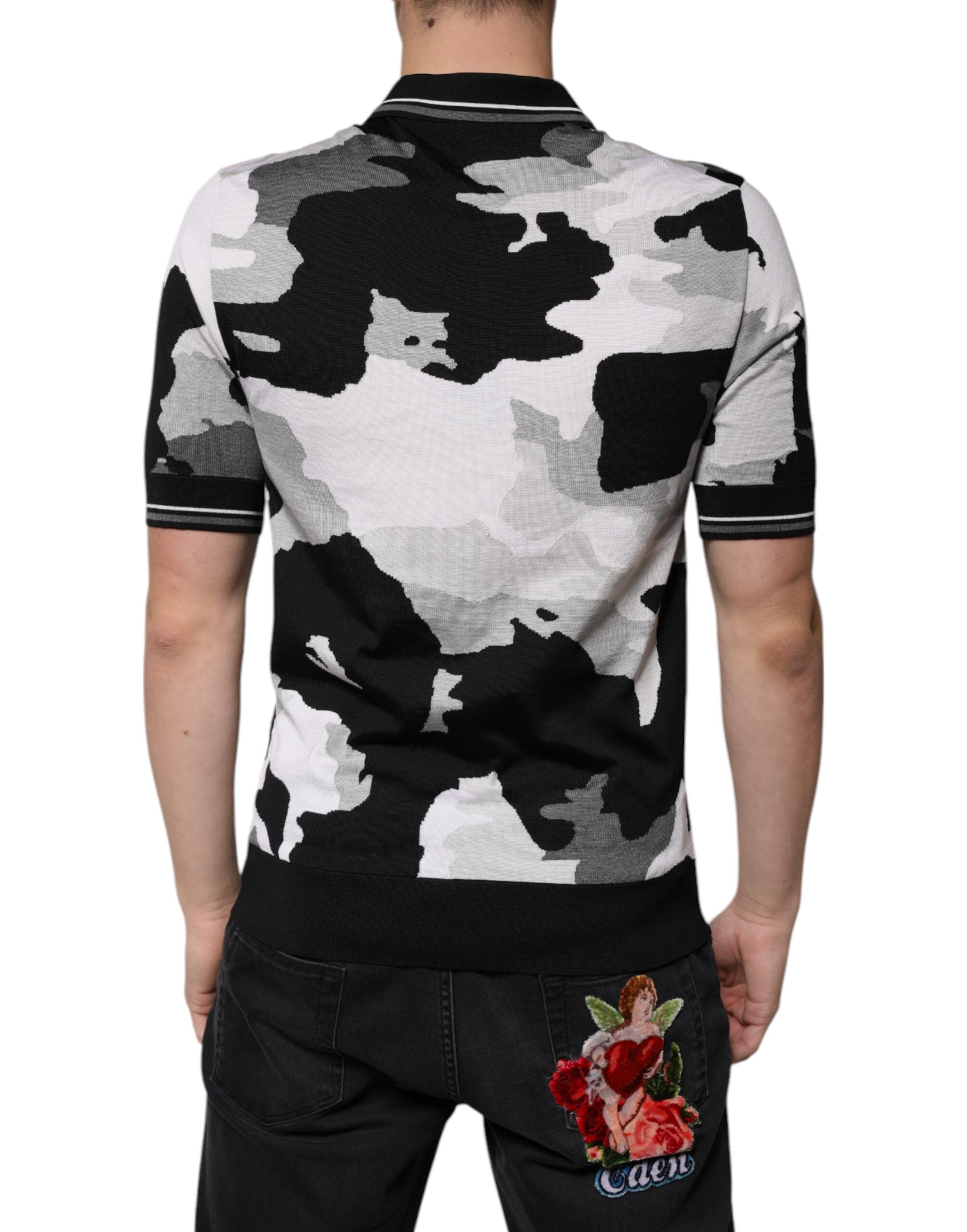 Multicolor Camouflage Collared Polo T-shirt - ventzia