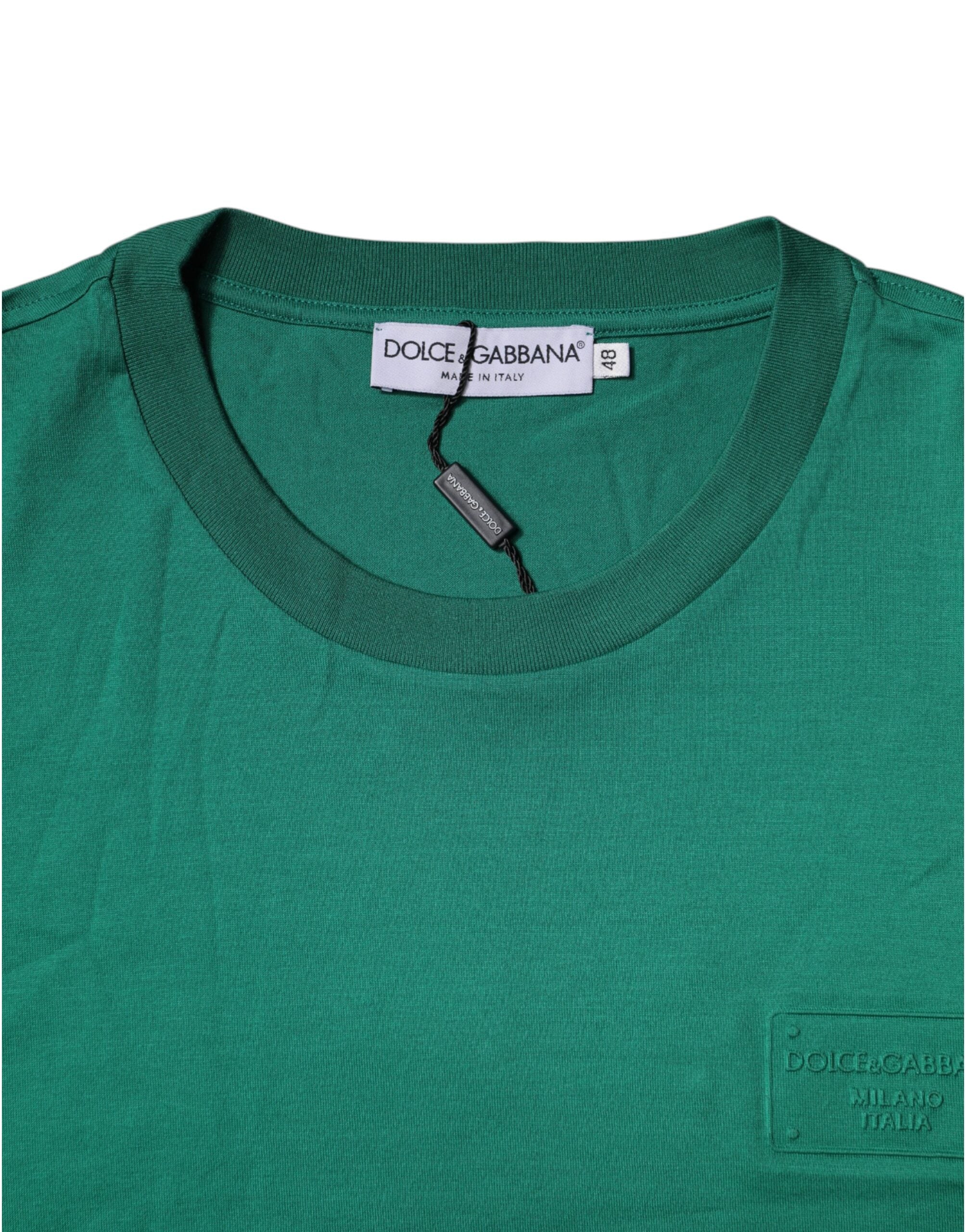 Green Logo Crew Neck Short Sleeves T-shirt - ventzia