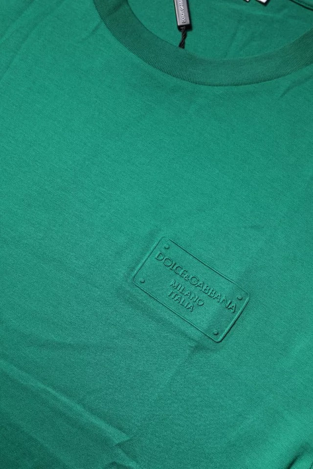 Green Logo Crew Neck Short Sleeves T-shirt - ventzia