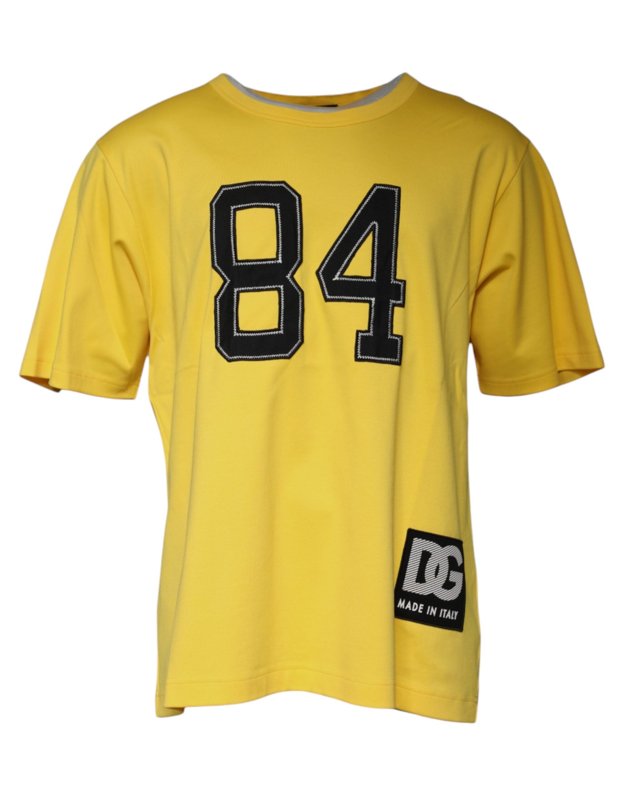 Yellow Crew Neck Short Sleeves T-shirt - ventzia