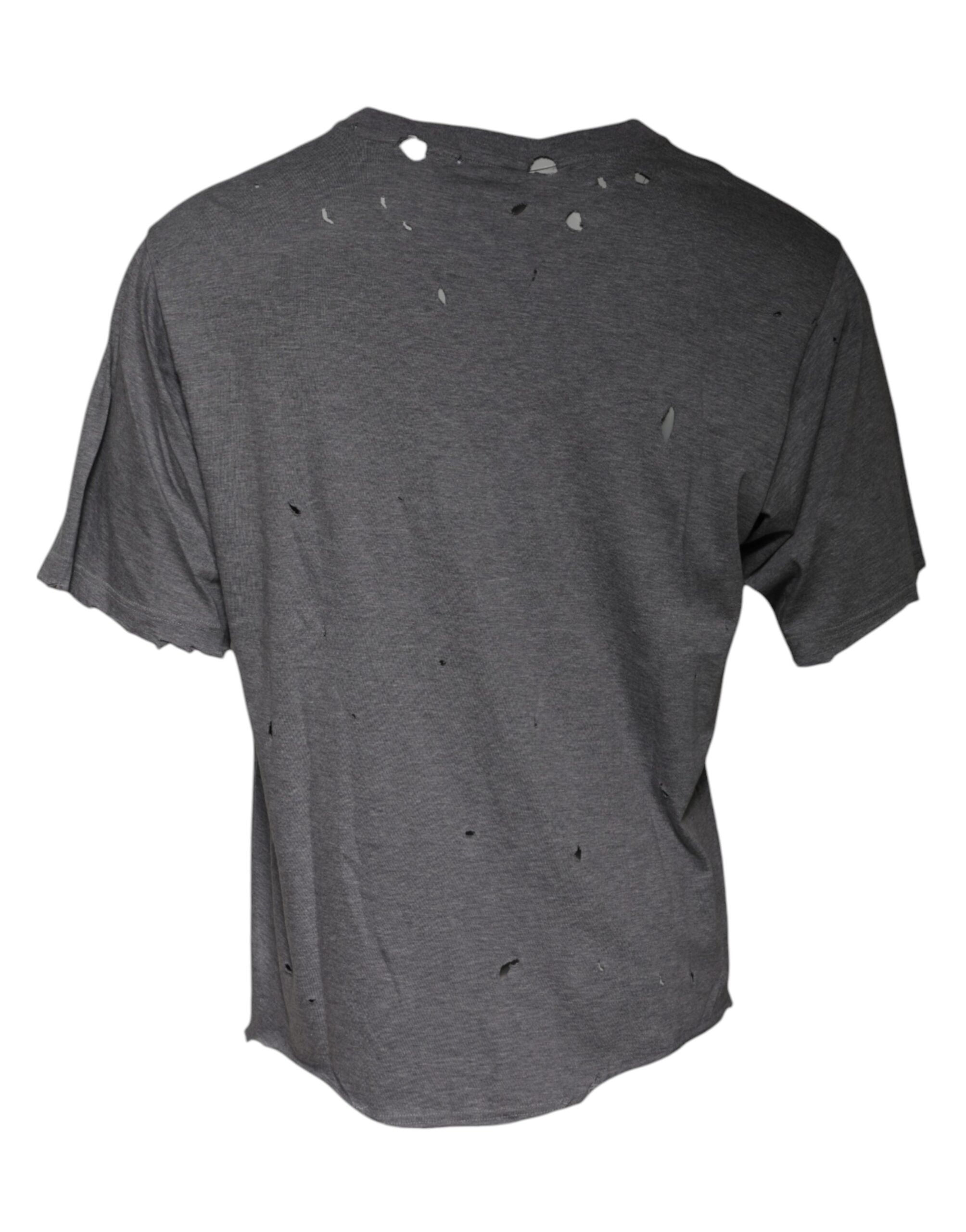 Gray Logo Crew Neck Short Sleeves T-shirt - ventzia