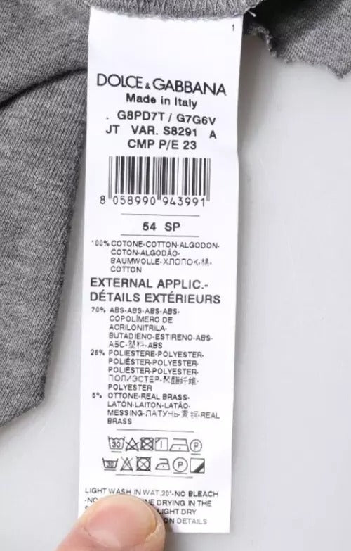 Gray Logo Crew Neck Short Sleeves T-shirt - ventzia
