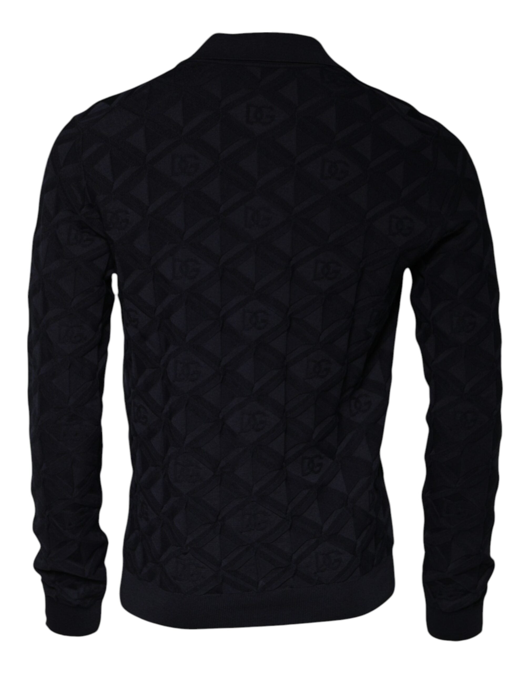 Black Silk Crew Neck Men Cardigan Sweater - ventzia