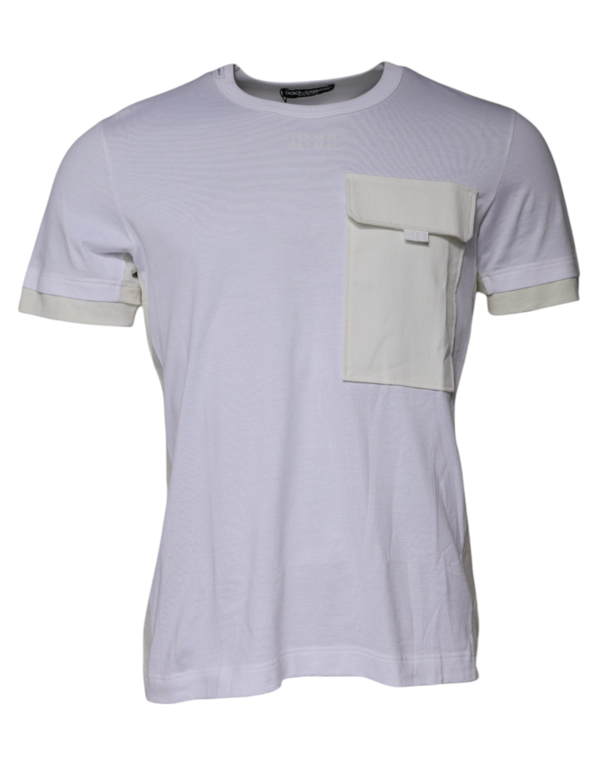 White Cotton Crew Neck Short Sleeves T-shirt - ventzia