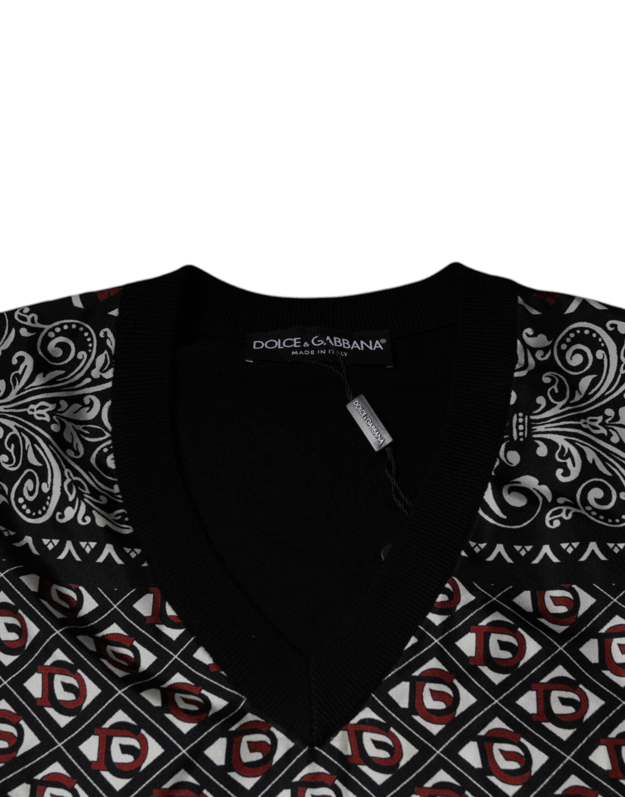 Black Logo Wool V-neck Pullover Sweater - ventzia