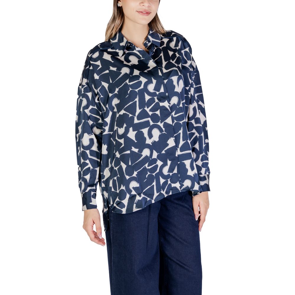 Blue Polyester Shirt - ventzia