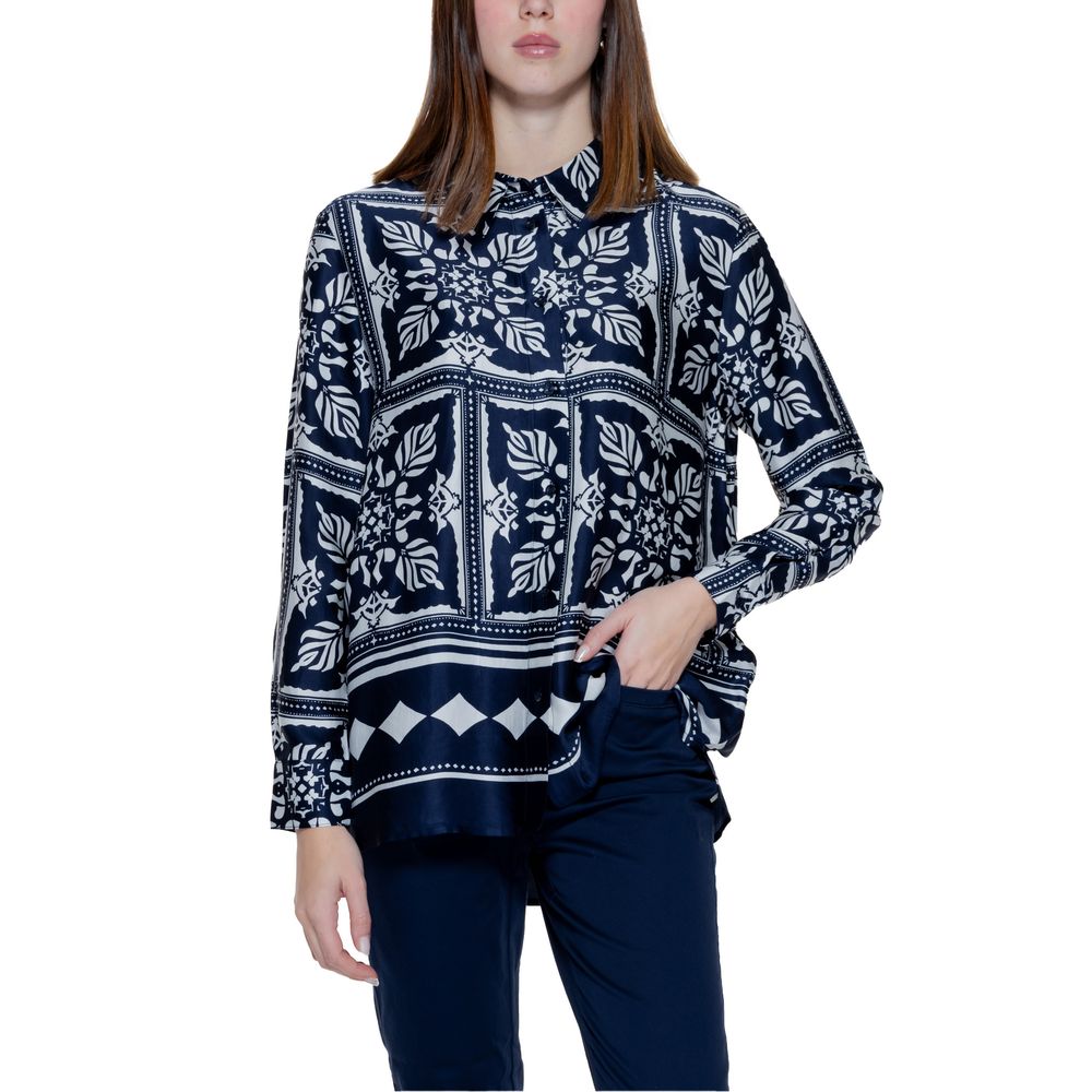 Blue Viscose Blouse - ventzia