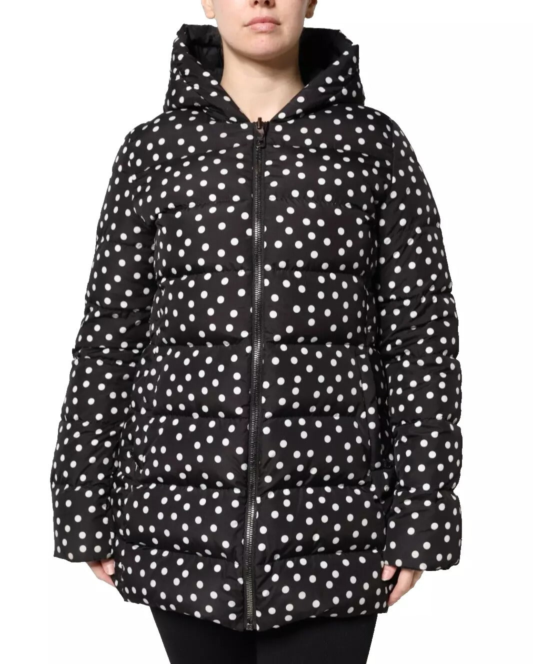 Black Polyester Hooded Reversible Jacket - ventzia
