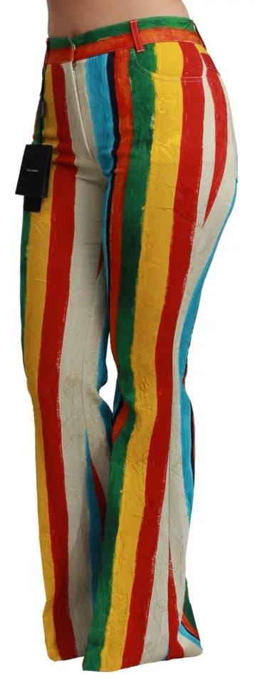 Multicolor Flared Riga Pittorica Pants - ventzia